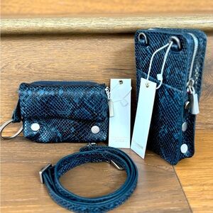 Hammitt French Navy Snake Bundle: Mini VIP and 424 Phone Case New